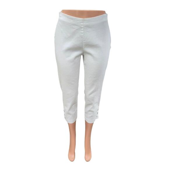 J. Jill Women's Linen Elastic Waist Cropped Lightweight Summer‎ Pants Size Small - Picture 1 of 14